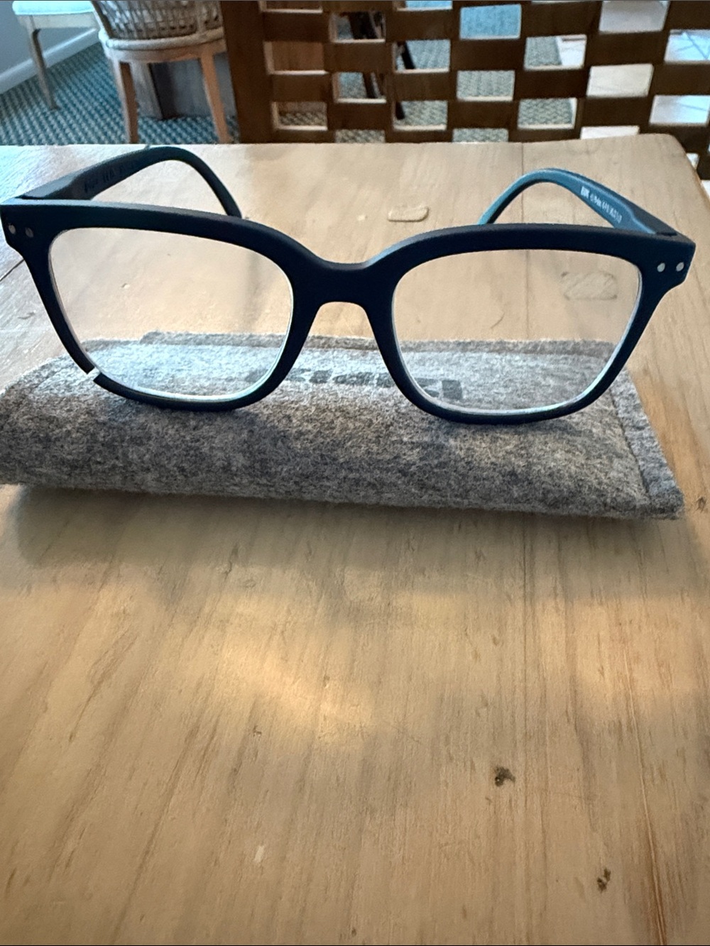 Women’s Izipizi Blue Rectangle Frame Eyeglasses - Classic Matte Finish- +1.5